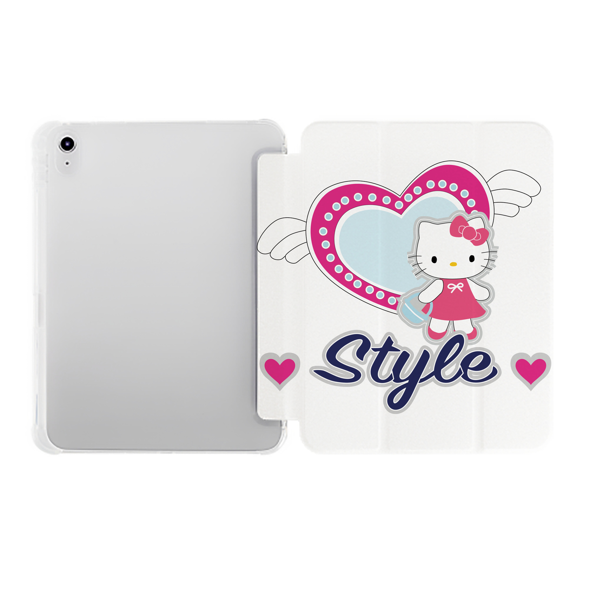 （画像用） Hello Kitty ハローキティ IPad ケース ペン収納付き 三つ折りスタンド PUレザー×シリコン 対応機種9.5/10.5/10.9インチ
